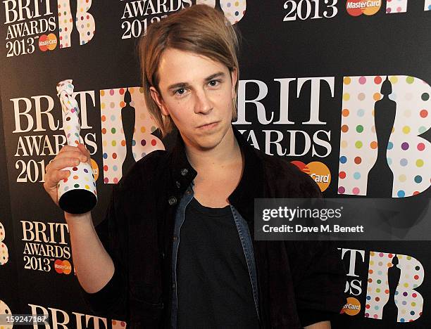 Tom Odell attends the BRIT Awards nominations announcement at The Savoy Hotel on January 10, 2013 in London, England.