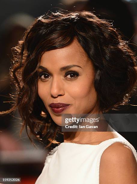 Actress Kerry Washington attends the UK Premiere of "Django Unchained" at the Empire Leicester Square on January 10, 2013 in London, England.