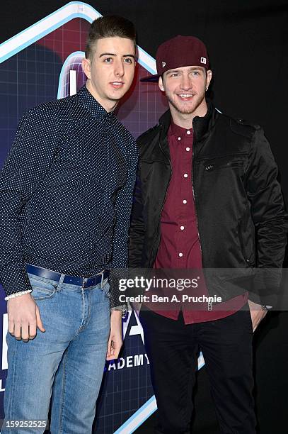 Ashley Glazebrook and Glen Murphy of Twist and Pulse attend the Lynx L.S.A launch event at Wimbledon Studios on January 10, 2013 in London, England.