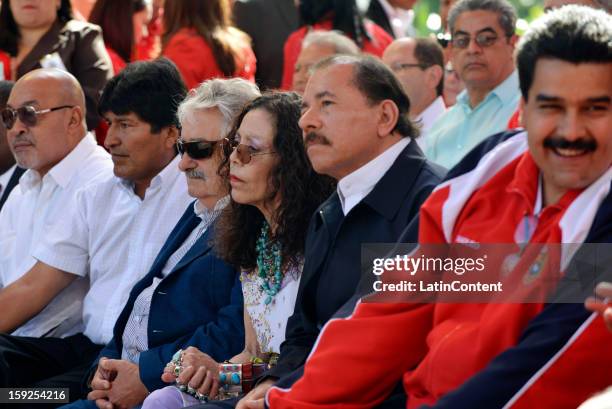 Nicolas Maduro, Vice President of Venezuela, Daniel Ortega -President of Nicaragua-, Jose Mujica -President of Uruguay- and Evo Morales -President of...