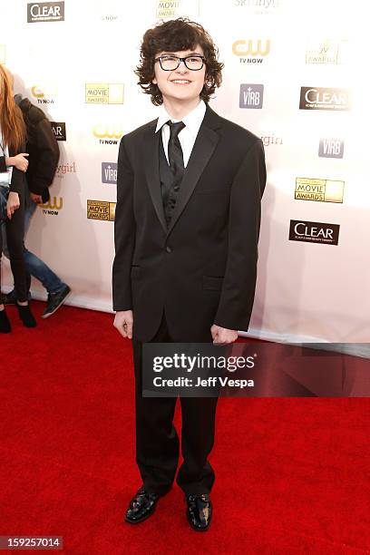 Actor Jared Gilman arrives at the 18th Annual Critics' Choice Movie Awards at The Barker Hangar on January 10, 2013 in Santa Monica, California.