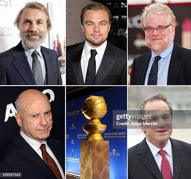 In this composite image a comparison has been made between the 2013 Golden Globe Award nominees for Best Performance by an Actor in a Supporting Role...