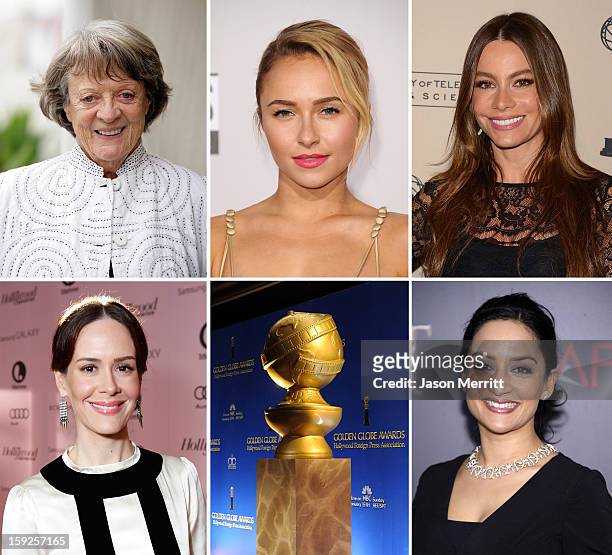 In this composite image a comparison has been made between the 2013 Golden Globe Award nominees for Best Performance by an Actress in a Supporting...