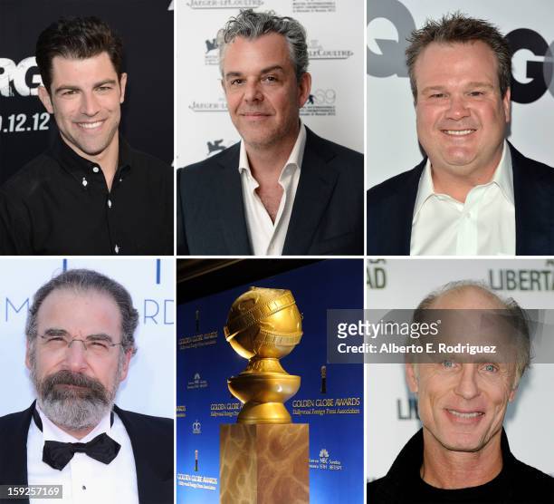 In this composite image a comparison has been made between the 2013 Golden Globe Award nominees for Best Performance by an Actor in a Supporting Role...