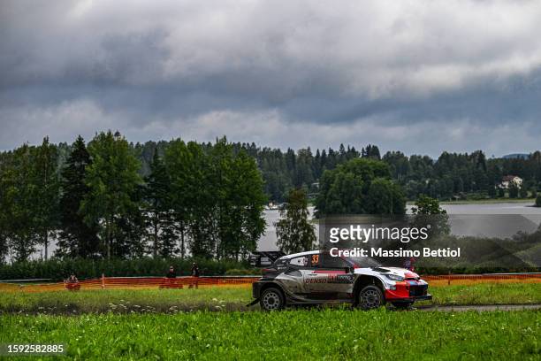 Elfyn Evans of Great Britain and Scott Martin of Great Britain are competing with their Toyota Gazoo Racing WRT Toyota GR Yaris Rally1 during Day Two...