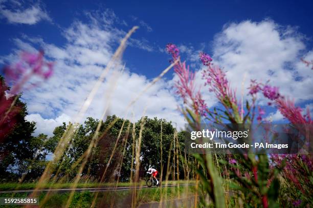 Poland's Maciej Bodnar in the Men's Elite Individual Road Time Trial on day nine of the 2023 UCI Cycling World Championships in Stirling. Picture...