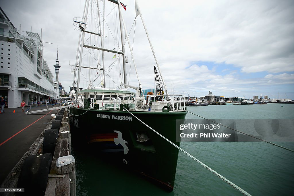 Rainbow Warrior Arrives In Auckland