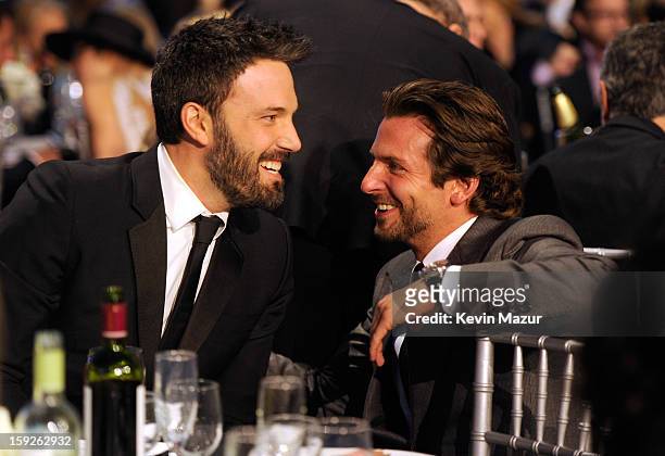 Ben Affleck and Bradley Cooper during the 18th Annual Critics' Choice Movie Awards at The Barker Hanger on January 10, 2013 in Santa Monica,...