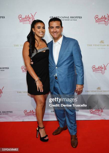 Sofia Valastro and Buddy Valastro arrive at Buddy V's Ristorante at the Venetian Las Vegas on August 03, 2023 in Las Vegas, Nevada.