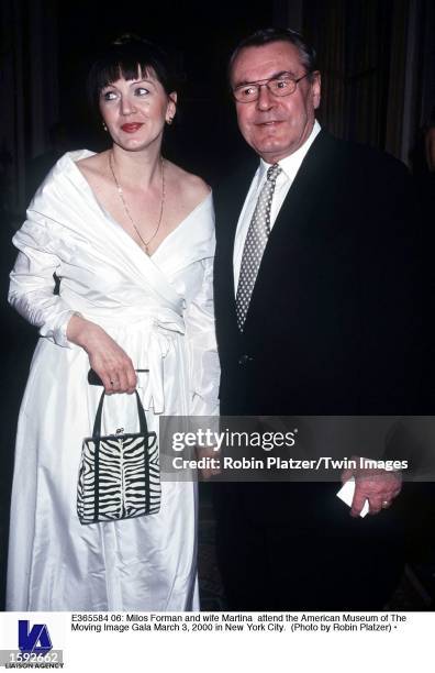 Milos Forman and wife Martina attend the American Museum of The Moving Image Gala March 3, 2000 in New York City.