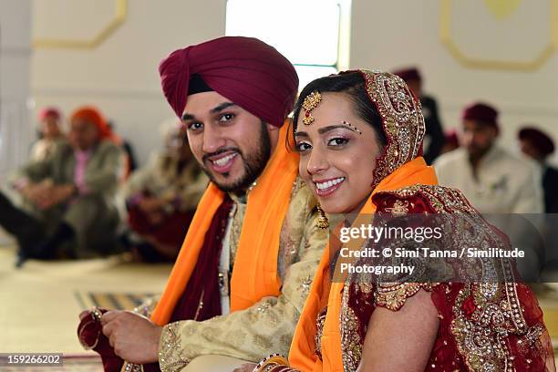 sikh wedding - indian bridal makeup stock pictures, royalty-free photos & images