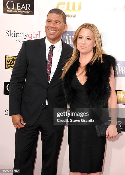 Director Peter Ramsey and producer Christina Steinberg arrive at the 18th Annual Critics' Choice Movie Awards at The Barker Hangar on January 10,...