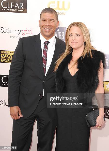 Director Peter Ramsey and producer Christina Steinberg arrive at the 18th Annual Critics' Choice Movie Awards at The Barker Hangar on January 10,...