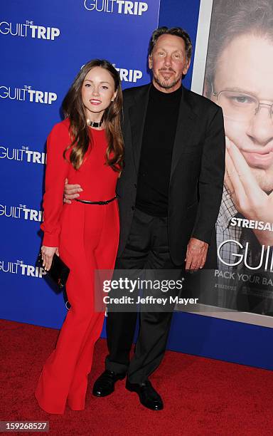 Larry Ellison and guest arrive at the 'The Guilt Trip' - Los Angeles Premiere at Regency Village Theatre on December 11, 2012 in Westwood, California.