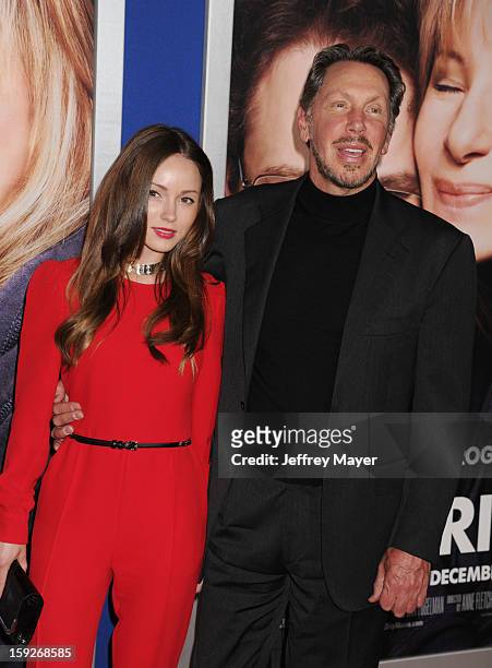 Larry Ellison and guest arrive at the 'The Guilt Trip' - Los Angeles Premiere at Regency Village Theatre on December 11, 2012 in Westwood, California.