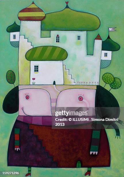 stockillustraties, clipart, cartoons en iconen met la casa vagabonda - casa