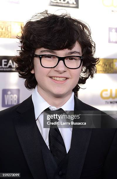 Actor Jared Gilman arrives at the 18th Annual Critics' Choice Movie Awards held at Barker Hangar on January 10, 2013 in Santa Monica, California.