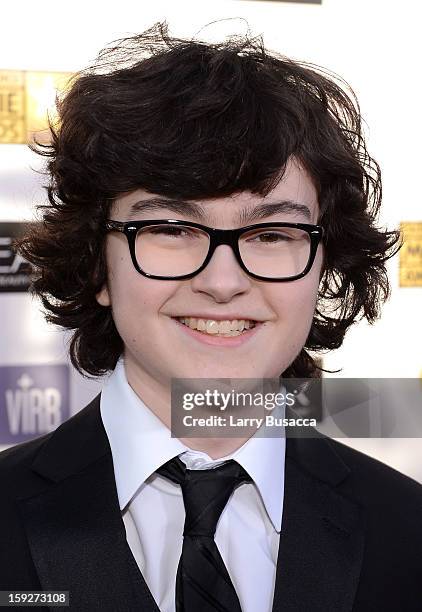 Actor Jared Gilman arrives at the 18th Annual Critics' Choice Movie Awards held at Barker Hangar on January 10, 2013 in Santa Monica, California.