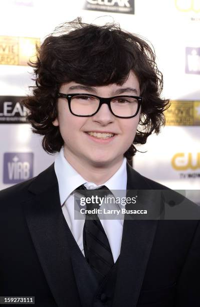 Actor Jared Gilman arrives at the 18th Annual Critics' Choice Movie Awards held at Barker Hangar on January 10, 2013 in Santa Monica, California.