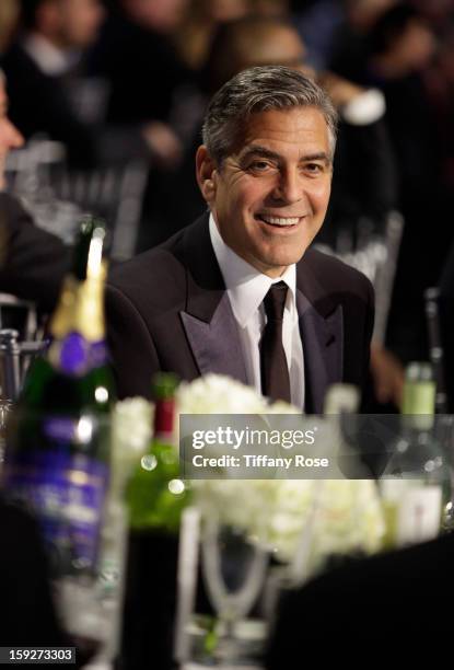Actor George Clooney attends the Critics' Choice Movie Awards 2013 with Champagne Nicolas Feuillatte at Barkar Hangar on January 10, 2013 in Santa...