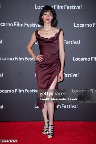 Anne Serra attends the red carpet at the 76th Locarno Film Festival on August 04, 2023 in Locarno, Switzerland.