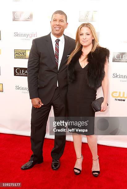 Director Peter Ramsey and producer Christina Steinberg arrive at the 18th Annual Critics' Choice Movie Awards at The Barker Hangar on January 10,...