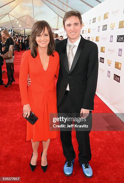 Actress Sally Field and Samuel Greisman attend the 18th Annual Critics' Choice Movie Awards at Barker Hangar on January 10, 2013 in Santa Monica,...