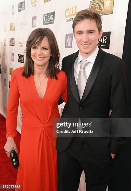 Actress Sally Field and Samuel Greisman attend the 18th Annual Critics' Choice Movie Awards at Barker Hangar on January 10, 2013 in Santa Monica,...