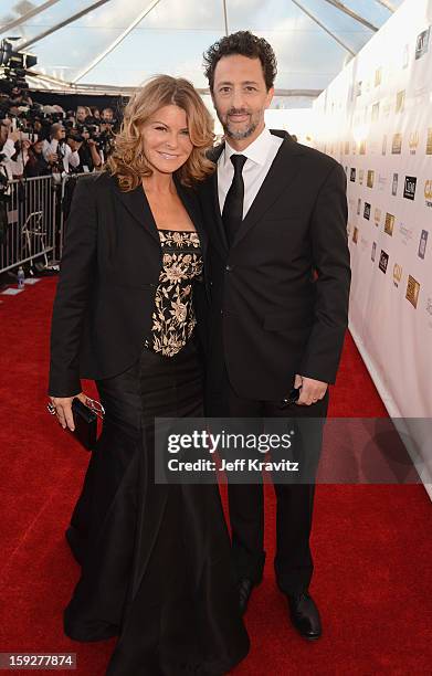 Producer Grant Heslov and Lisa Heslov attend the 18th Annual Critics' Choice Movie Awards at Barker Hangar on January 10, 2013 in Santa Monica,...