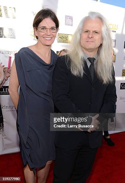 Cinematographer Claudio Miranda and Kelli Bean arrive at the 18th Annual Critics' Choice Movie Awards held at Barker Hangar on January 10, 2013 in...
