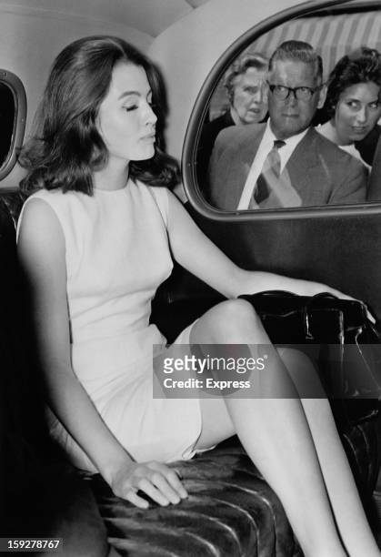 English former model and showgirl Christine Keeler in Cannes during the film festival, May 1963. The following month British Secretary of State for...