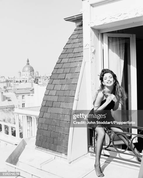 English actress Jane March in Paris, posed in 1992.