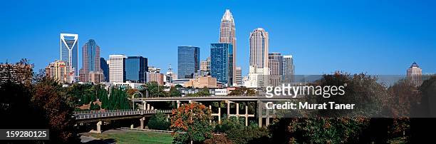 skyscrapers in a city - charlotte north carolina stock pictures, royalty-free photos & images