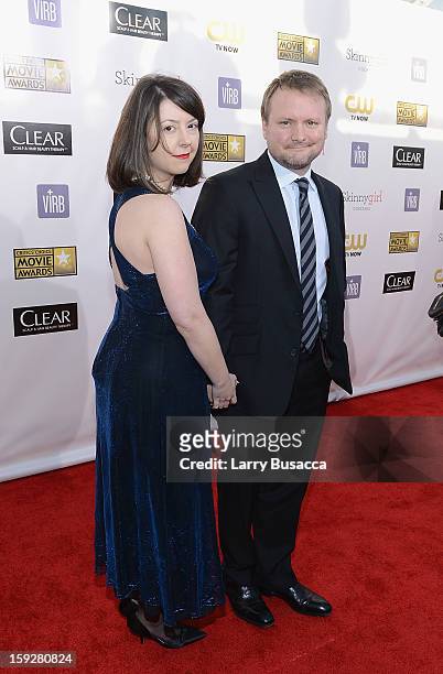 Director Rian Johnson and guest attend the 18th Annual Critics' Choice Movie Awards held at Barker Hangar on January 10, 2013 in Santa Monica,...