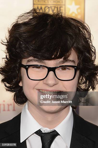 Actor Jared Gilman arrives at the 18th Annual Critics' Choice Movie Awards held at Barker Hangar on January 10, 2013 in Santa Monica, California.