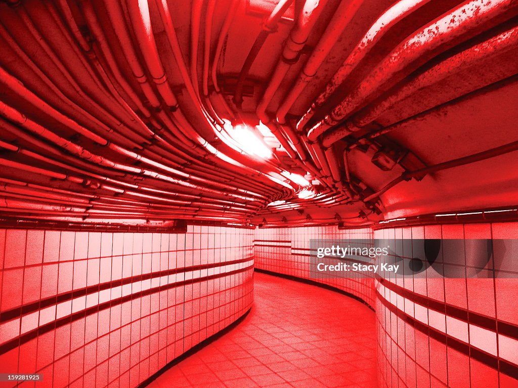 9th St. Path Station in red