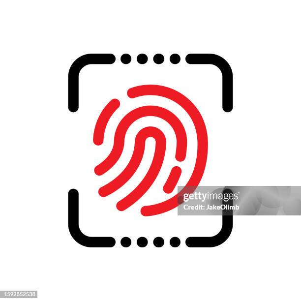 biometric data fingerprint icon line art - criminology stock illustrations