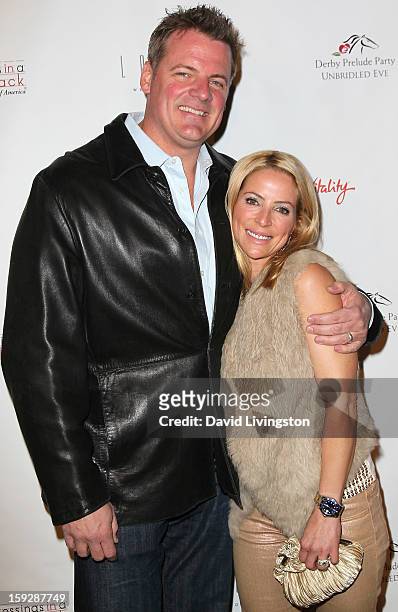 Jockey Chantal Sutherland and Dan Kruse attend the Kentucky Derby Prelude Party at The London West Hollywood on January 10, 2013 in West Hollywood,...