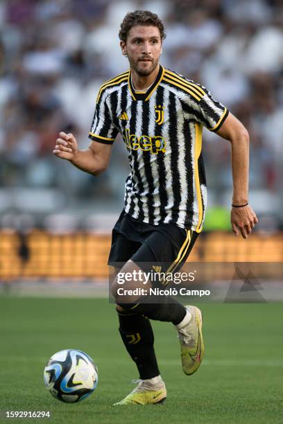 Manuel Locatelli of Juventus FC in action during the friendly football match between Juventus FC and Juventus Next Gen. Juventus FC won 8-0 over...