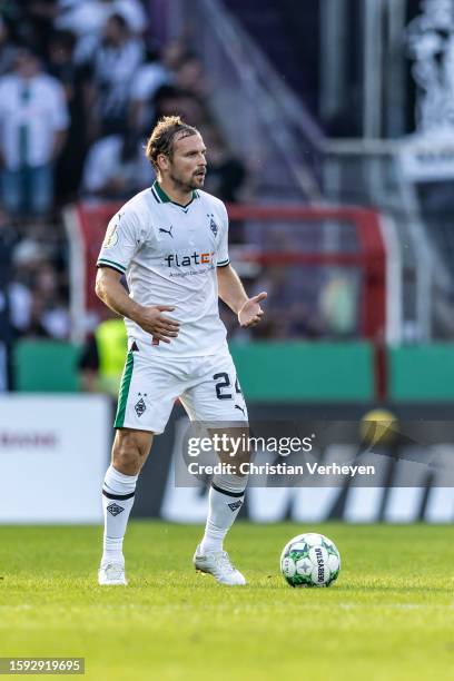 Tony Jantschke of Borussia Moenchengladbach in action during the first round DFB-Cup match between TuS Bersenbrueck and Borussia Moenchengladbach at...