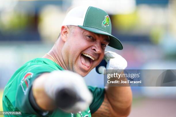 Nick Swisher of the Bouncing Pickles poses prior to the HRDX Hartford at Dunkin Park on Friday, August 11, 2023 in Hartford, Connecticut.