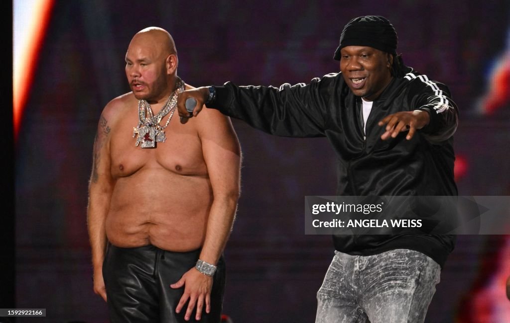 Fat Us Rapper US rappers Fat Joe and KRS-One perform during the Hip Hop 50 Live ...