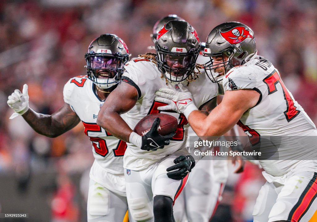 Tampa Bay Buccaneers linebacker J.J. Russell intercepts the ball and  News Photo - Getty Images