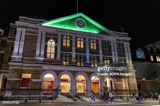 View of Tower Hamlets Town Hall seen at Whitechapel in London.