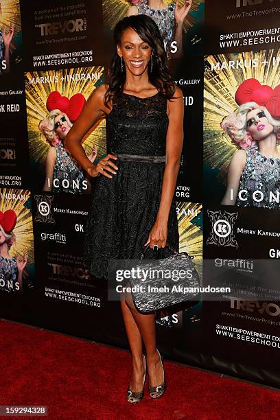 Actress Judi Shekoni attends the Markus + Indrani ICONS Book Launch Party at Merry Karnowsky Gallery on January 10, 2013 in Los Angeles, California.
