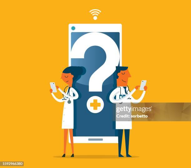 ilustraciones, imágenes clip art, dibujos animados e iconos de stock de servicio de atención médica - en línea - tecnología sanitaria