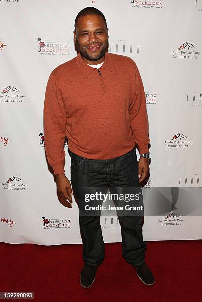 Anthony Anderson attends The 4th Annual Unbridled Eve Derby Prelude Party at The London West Hollywood on January 10, 2013 in West Hollywood,...