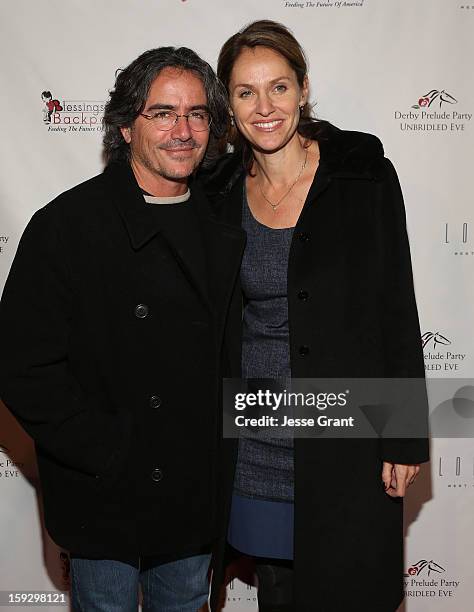 Brad Silberling and Amy Brenneman attend The 4th Annual Unbridled Eve Derby Prelude Party at The London West Hollywood on January 10, 2013 in West...