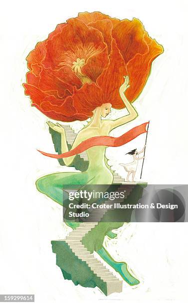 time flower - large staircase stock illustrations