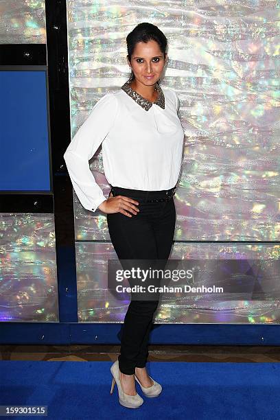 Sania Mirza arrives at the official Australian Open player party at the Grand Hyatt on January 11, 2013 in Melbourne, Australia.